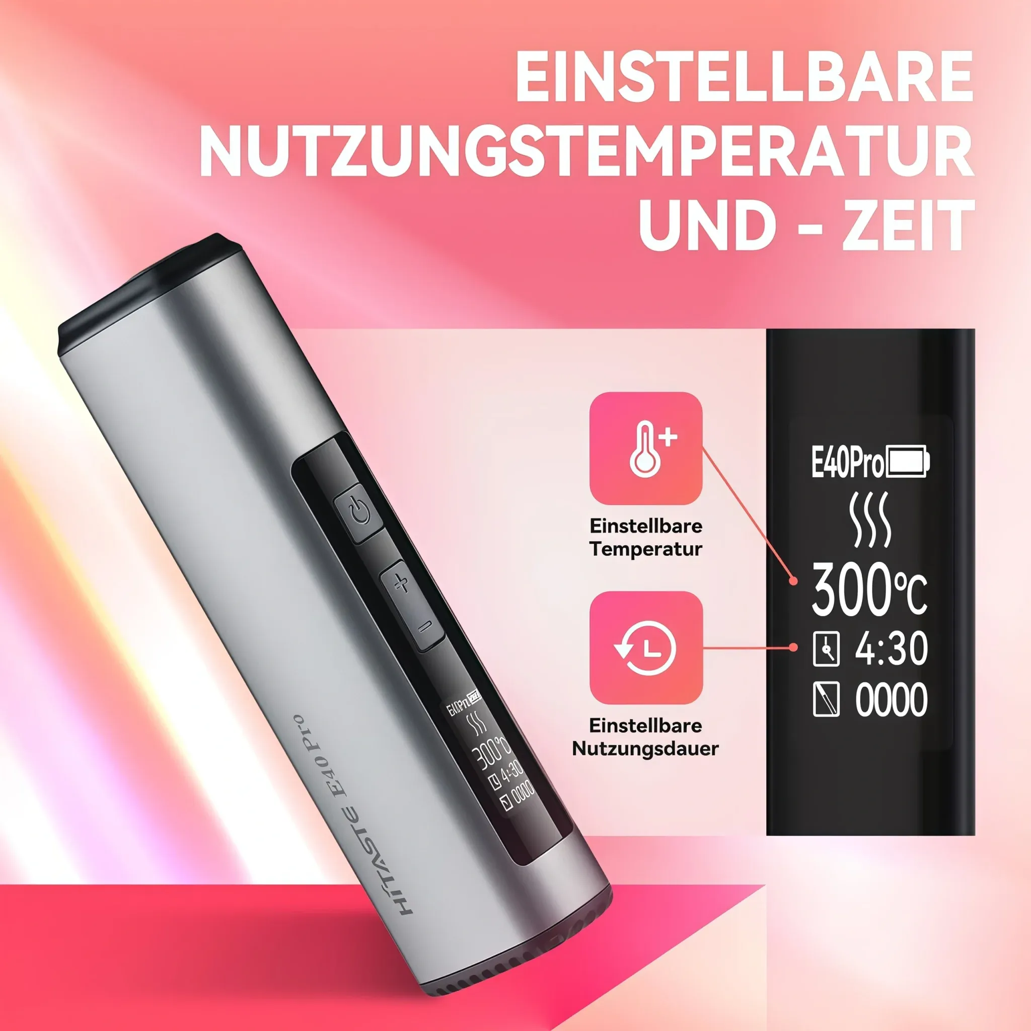 HiTASTE E40 Pro 加熱菸主機|TEREA 煙彈專用|智慧電磁加熱・免清潔・溫度可調:圖片 3